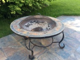 Patio fire pit with spark guard screen