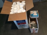Box 8 ounce foam cups and recessed light