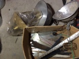 Box lot of lights and shelf brackets