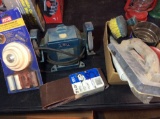 Small bench grinder,  buffing kit, sandpaper, miscellaneous