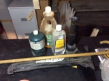 Automotive jack and tools, cane,  fuel and oil