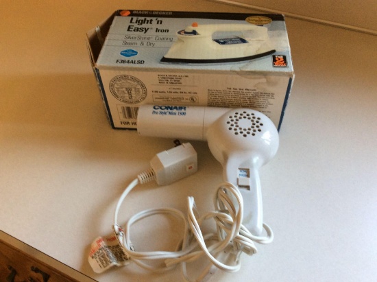 Electric iron and hair dryer