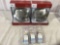 Two brushed stainless steel five function showerheads and