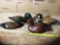 Four decorative wooden ducks