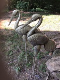 Two metal pelicans