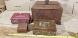 4 wooden boxes