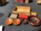 Wood and metal trays and boxes