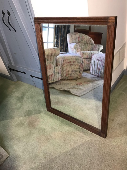 Wood framed mirror