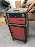 Small rolling tool cabinet with top box