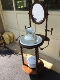 Vintage wash stand with pitcher and bowl