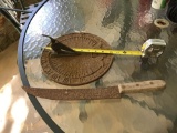Vintage sundial an old knife