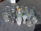 Large amount of glass flower vases