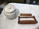 Cookie jar and rolling pin with holder