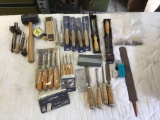 Lots of miscellaneous new and used chisels