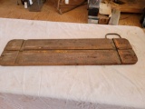 Vintage C J Case wooden brake for sheet metal