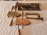 Wooden clamps and miscellaneous tools
