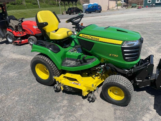 John Deere X730 garden tractor with mowing deck