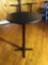 30 inch round black table with steel base
