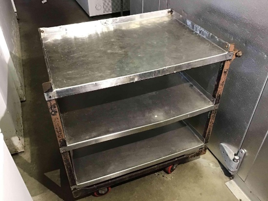 Metal Cart w/ stainless steel shelves