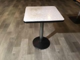 24 inch square table 30 inch high with square metal base