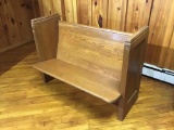 48 inch wide wooden bench, oak