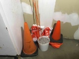 Emergency cones and driveway markers, ice melt