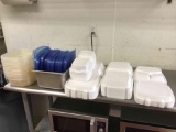 Plastic and styrofoam trays