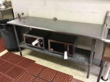 Stainless steel top table with shelf and can opener