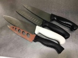 4 kitchen knives.