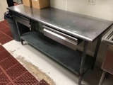 Advance Tabco stainless steel top and drawer.