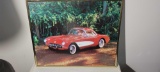 framed picture 1956 or 1957 fuel injected corvette