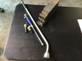 watering wand, hose fittings and loaded organizers