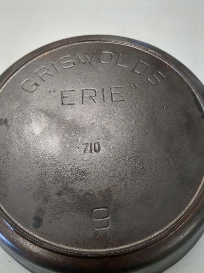 Griswold Erie #9 w/ Heat Ring Nickel-Plated