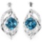 Natural Cushion London Blue Topaz Earrings