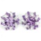 Natural Brazil Amethyst Stud Earrings