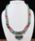 Tibet Hand Made Natural Turquoise & Coral Necklace