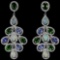 Natural  TANZANITE OPAL CHROME DIOPSIDE Earrings