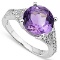 Natural Amethyst & Diamond Ring