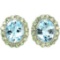 Natural SKY BLUE TOPAZ & GREEN TOURMALINE Earrings