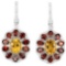 NATURAL ORANGISH YELLOW CITRINE, GARNET Earrings