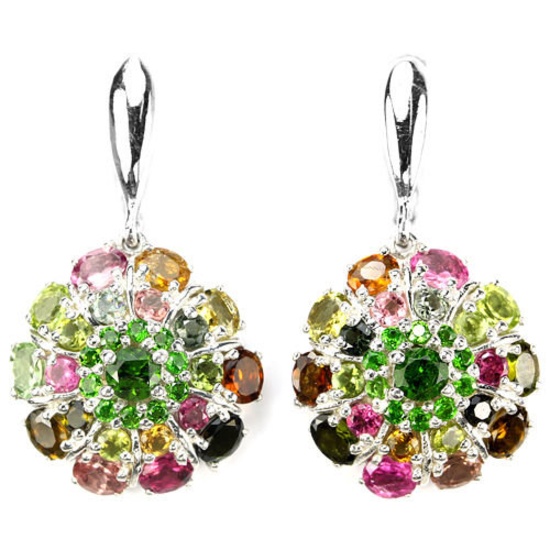 Natural Fancy Color Tourmaline 54 Carats Earrings