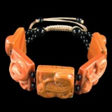 Natural Stone Hand Carved Snake Bracelet