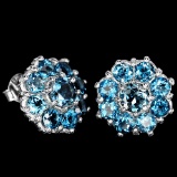 Natural London Blue Topaz Earrings