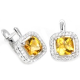 Natural Orangish Yellow Citrine Earrings