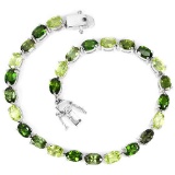 NATURAL CHROME DIOPSIDE PERIDOT & TOURMALINE BRACELET