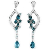 Natural London Blue Topaz Earrings