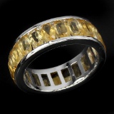 Natural Yellow Citrine Eternity Ring