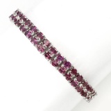 Natural Rhodolite Garnet 96 Carats Bracelet