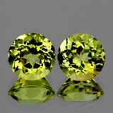 Natural Green Gold Lemon Quartz Pair 12.00 MM - VVS