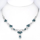 Natural Stunning London & Sky Topaz 91.25 Cts Necklace